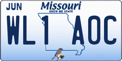 MO license plate WL1A0C