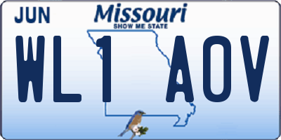 MO license plate WL1A0V