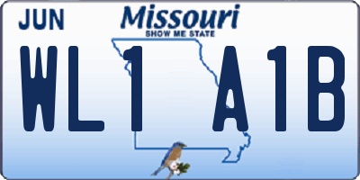 MO license plate WL1A1B