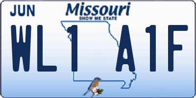 MO license plate WL1A1F