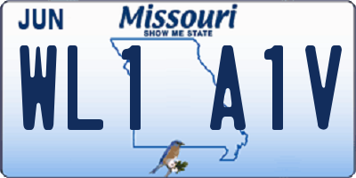 MO license plate WL1A1V