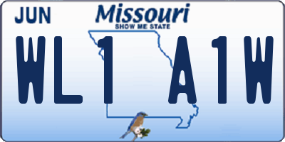 MO license plate WL1A1W