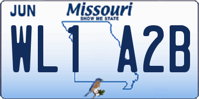 MO license plate WL1A2B