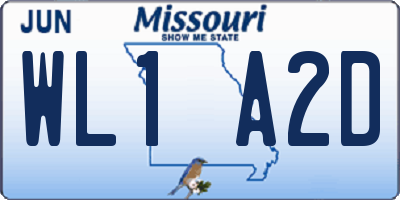 MO license plate WL1A2D