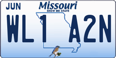 MO license plate WL1A2N