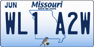 MO license plate WL1A2W