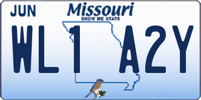 MO license plate WL1A2Y