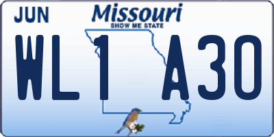 MO license plate WL1A3O