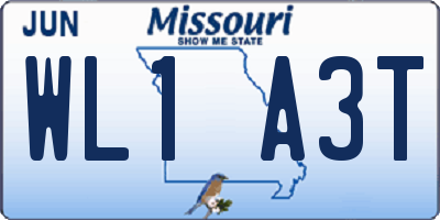 MO license plate WL1A3T