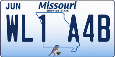 MO license plate WL1A4B