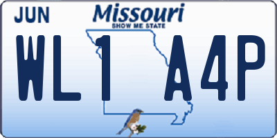 MO license plate WL1A4P