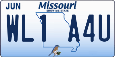 MO license plate WL1A4U