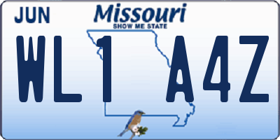 MO license plate WL1A4Z