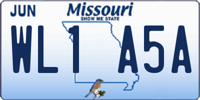 MO license plate WL1A5A