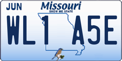 MO license plate WL1A5E