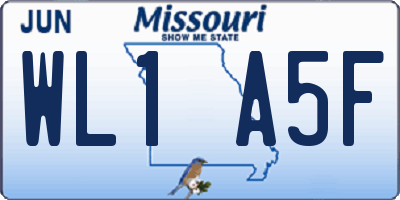 MO license plate WL1A5F