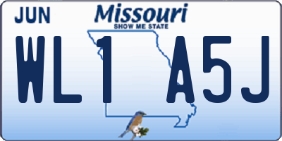 MO license plate WL1A5J