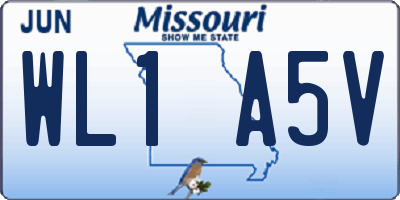 MO license plate WL1A5V
