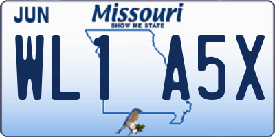 MO license plate WL1A5X