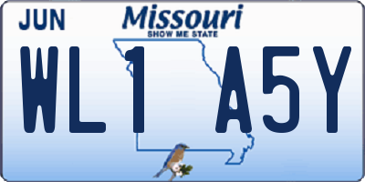 MO license plate WL1A5Y
