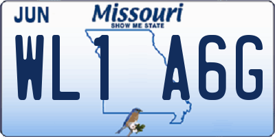 MO license plate WL1A6G