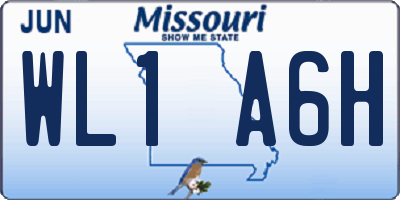 MO license plate WL1A6H