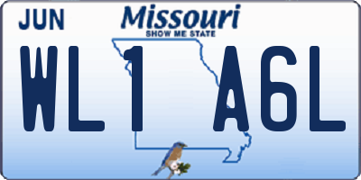 MO license plate WL1A6L