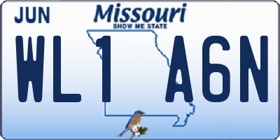 MO license plate WL1A6N