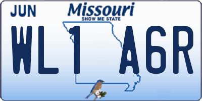 MO license plate WL1A6R