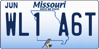 MO license plate WL1A6T