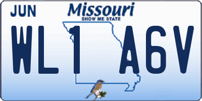 MO license plate WL1A6V