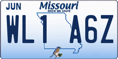 MO license plate WL1A6Z