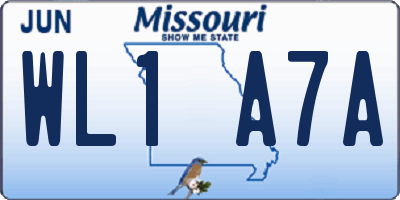 MO license plate WL1A7A