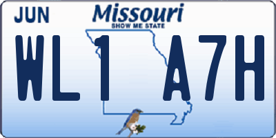 MO license plate WL1A7H