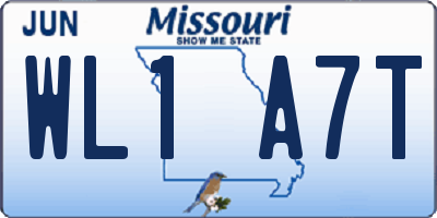 MO license plate WL1A7T
