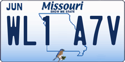 MO license plate WL1A7V