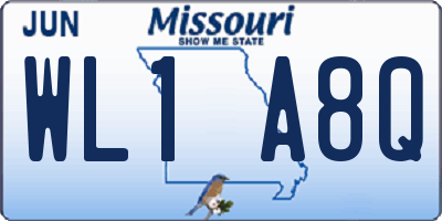 MO license plate WL1A8Q