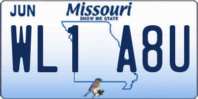 MO license plate WL1A8U