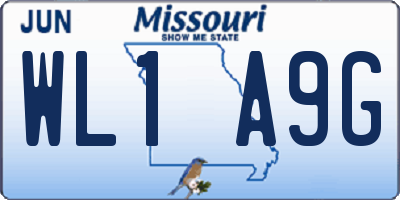 MO license plate WL1A9G