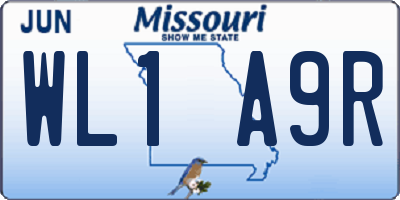 MO license plate WL1A9R