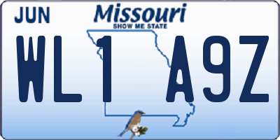 MO license plate WL1A9Z