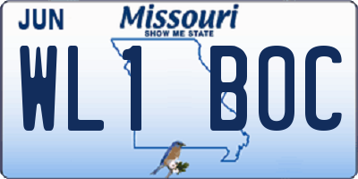 MO license plate WL1B0C