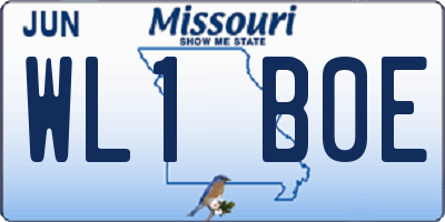 MO license plate WL1B0E