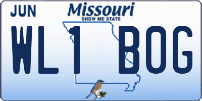 MO license plate WL1B0G