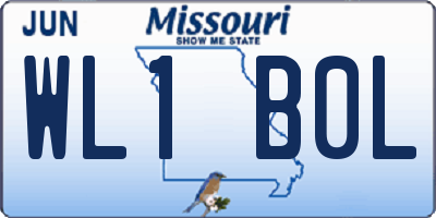 MO license plate WL1B0L