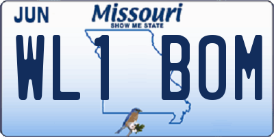 MO license plate WL1B0M