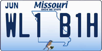 MO license plate WL1B1H