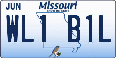 MO license plate WL1B1L