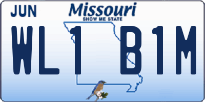 MO license plate WL1B1M