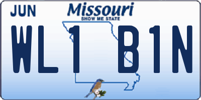 MO license plate WL1B1N
